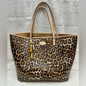 Coach Ocelot/Leopard Print Coated Canvas City Tote Bag